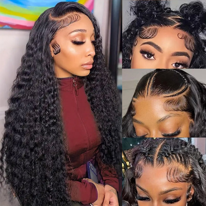 13x6 Glueless Deep Wave Lace Frontal Wig - Pre-Cut Ear-to-Ear Lace - 12 / 13x4 Pre-All Wig / 150% - Lyvelle