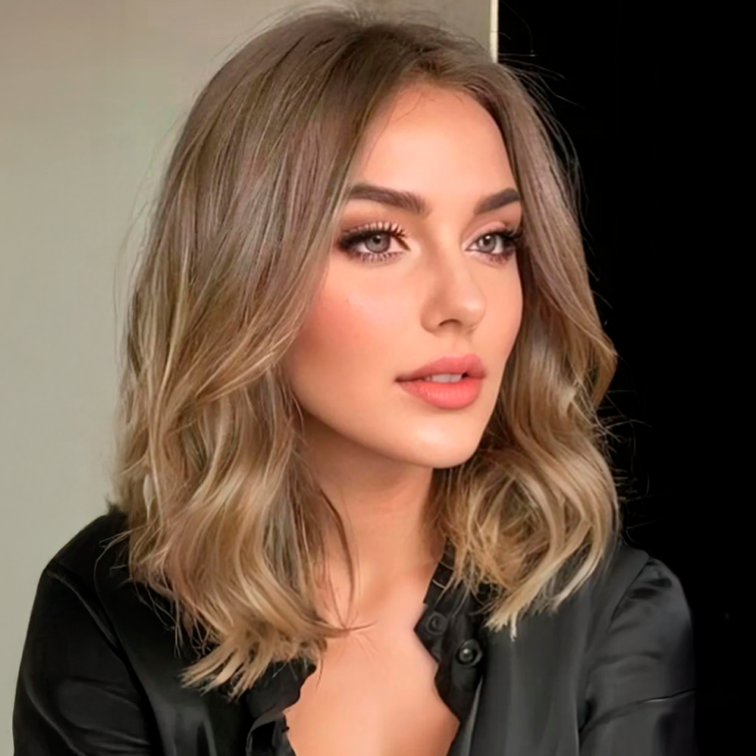 Topper de cabello natural de 35,5 cm con base de seda – Rubio oscuro de raíz