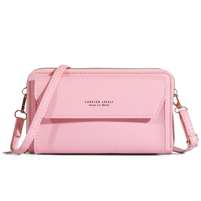 Tri-Compartment Crossbody Wallet Bag