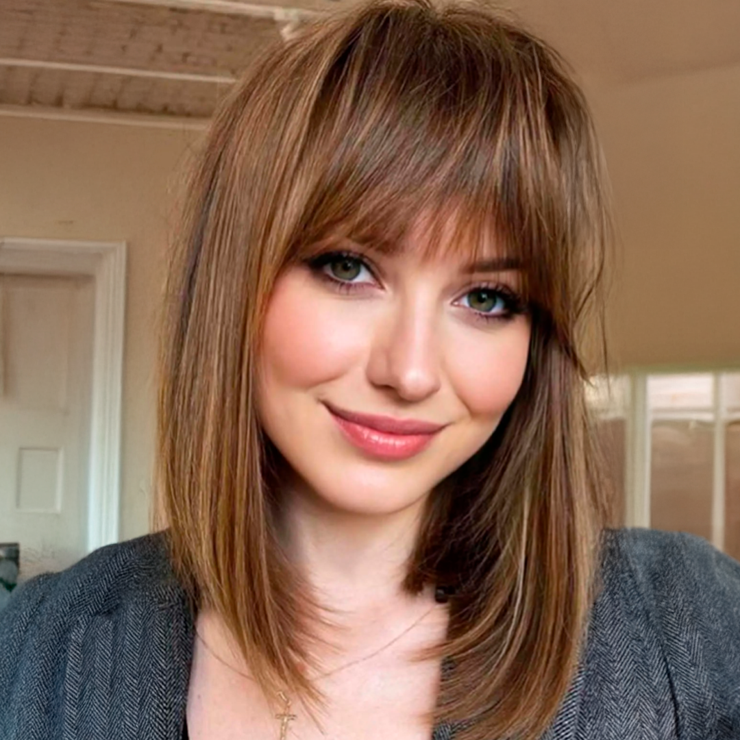 Adorno para el cabello de 14” con flequillo y base de seda