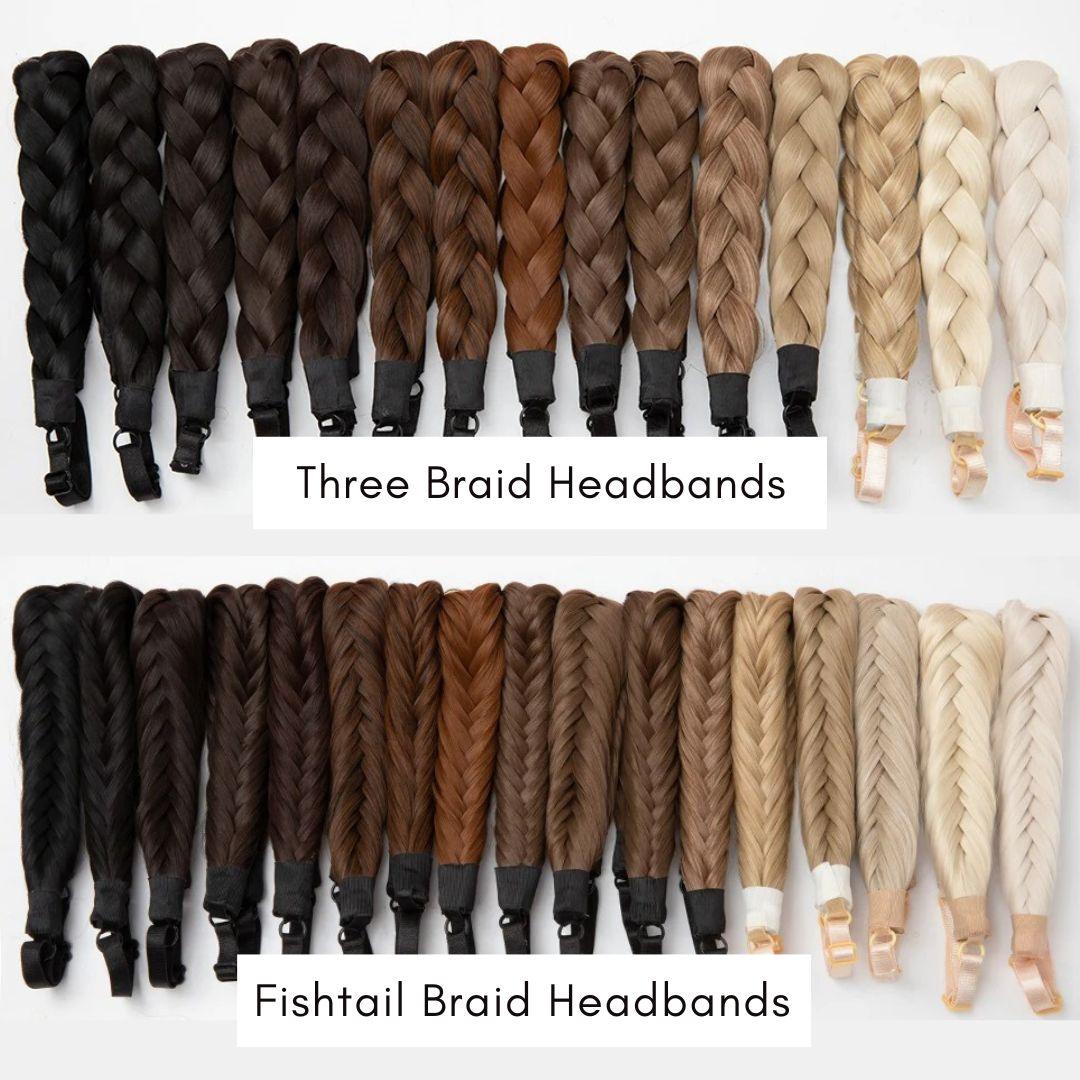 Instant Glam Braids – Rubber Band Braided Hair Extensions - Fishtail Braid / Jet Black (A) - Lyvelle