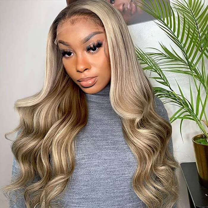 Premium Lace Front Human Hair Wig with Exclusive Blonde Highlights #P18/613 - Available Now! - 16 / 13x4 HD Lace / Body Wave 180% Density - Lyvelle