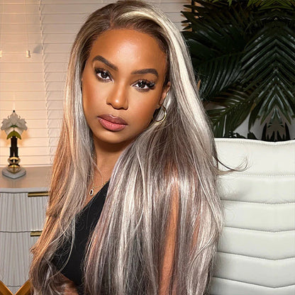 Premium Lace Front Human Hair Wig with Exclusive Blonde Highlights #P18/613 - Available Now! - 16 / 13x4 HD Lace / Body Wave 180% Density - Lyvelle