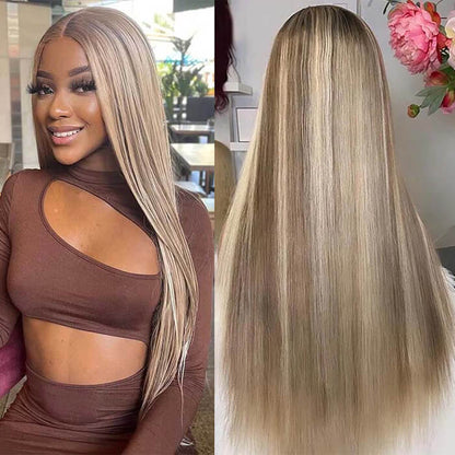 Premium Lace Front Human Hair Wig with Exclusive Blonde Highlights #P18/613 - Available Now! - 16 / 13x4 HD Lace / Body Wave 180% Density - Lyvelle