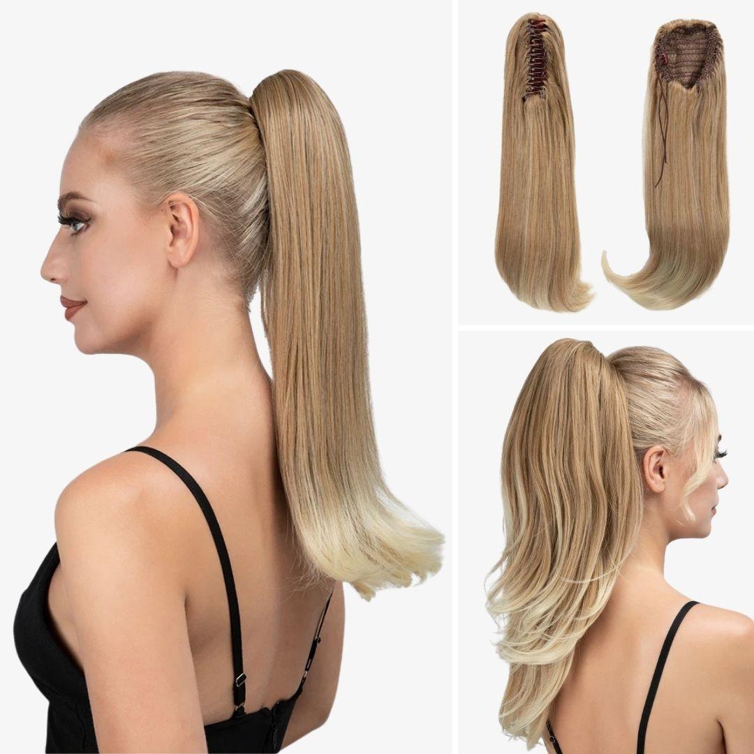 Long Silky Claw Clip Ponytail - 22" / Straight / Light Blonde - Lyvelle