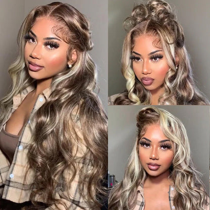 Premium Lace Front Human Hair Wig with Exclusive Blonde Highlights #P18/613 - Available Now! - 16 / 13x4 HD Lace / Body Wave 180% Density - Lyvelle