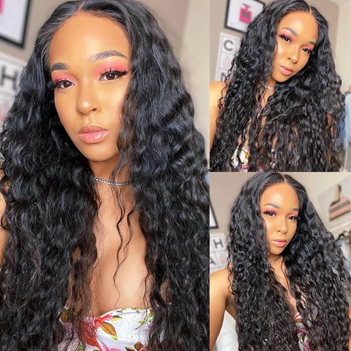 Effortless 13x4 Water Wave HD Lace Frontal Wig – No Glue Needed, Invisible Knots for a Seamless Look - 12 / Medium Brown Lace / 150% - Lyvelle