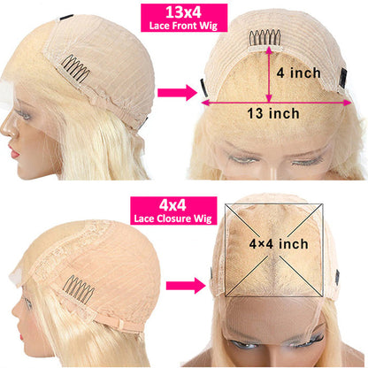 613 Blonde Body Wave Wig with 13x4 HD Transparent Lace Frontal - Human Hair Wig for Women - 12 / 150% - Lyvelle