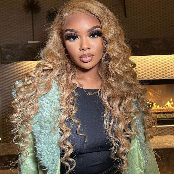 Brazilian 13x4/13x6 HD Lace Front Wig - #27 Loose Deep Wave Honey Blonde - 16 / 13x4 Lace / 150% - Lyvelle