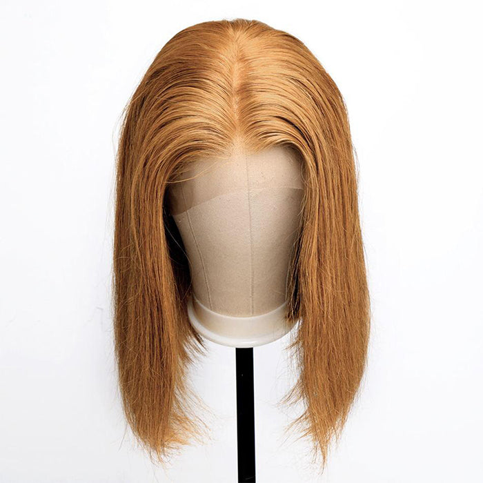 Honey Blonde Short Straight Bob Lace Wig - 13x4/4x4, 100% Virgin Human Hair - 10 / 13x4 Lace / 150% - Lyvelle