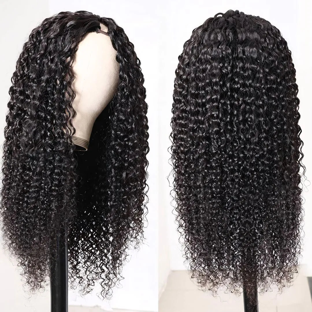 Kinky Curly U/V-Part Wig – 100% Brazilian Human Hair, 180% Density - 10" / Kinky Curly / V Part Wig - Lyvelle