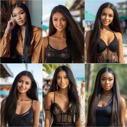 Straight Brazilian Human Hair Bundles – 10-40 Inch Weave Extensions - 10" | 1 PC - Lyvelle