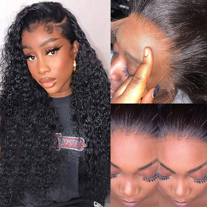 Upgraded Skinlike HD Lace Curly Wig - 13x6 & 13x4 Frontal, Human Hair, Invisible Small Knot Design - 10 / 13x4 HD Lace / 150% - Lyvelle