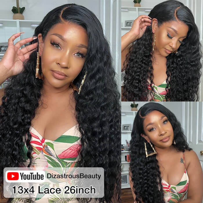 Realistic 13x4 HD Lace Front Wig - Deep Wave Human Hair with Skin-Like Finish, Invisible Bleached Knots, and Pre-Plucked Hairline - 12 / 13x4 Uncut HD Lace / 150% - Lyvelle