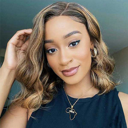 Short Bob Wig with Body Wave and P4/27 Highlights - 13x4/4x4 Lace Front Human Hair Wig with Pre-Plucked Baby Hair - 10 / 13x4 Lace / 150% - Lyvelle