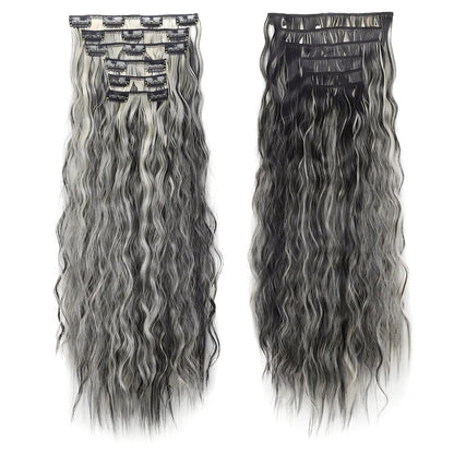 22-Inch Mermaid Deep Wave Clip-In Hair Extensions – 6-Piece Set - 22" / Deep Wave / 6P68-1BH613 - Lyvelle