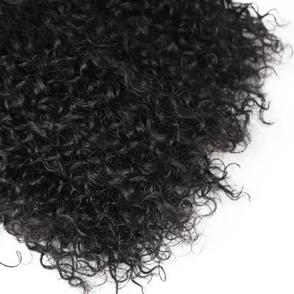 Synthetic Jerry Curl Hair Extensions – Kinky Curly, Heat-Resistant, 26-28 Inch - 26" / Natural Black - 1B / 3 Pcs - Lyvelle