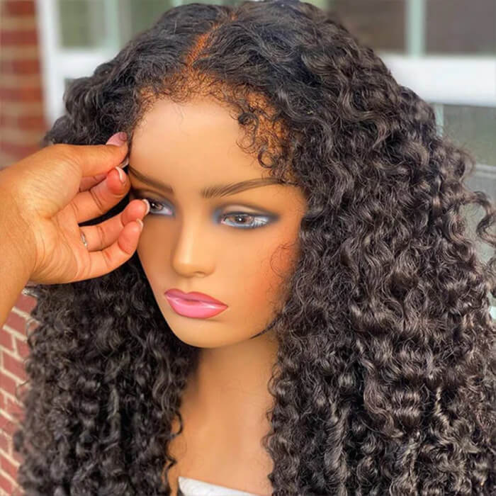 4C Edges Deep Wave HD Lace Front Wig - 5x5/13x4 Human Hair with Curly Baby Hairs for a Natural Hairline - 12 / 8x5 Lace Wear Go / 150% - Lyvelle