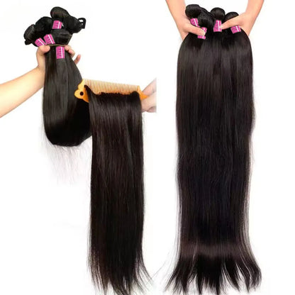 Straight Brazilian Human Hair Bundles – 10-40 Inch Weave Extensions - 10" | 1 PC - Lyvelle