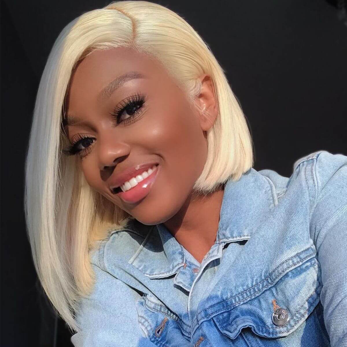 613 Blonde Straight Bob Wig - Human Hair, Pre-Plucked, Glueless Lace - 8 / 13x4 Lace / 150% - Lyvelle