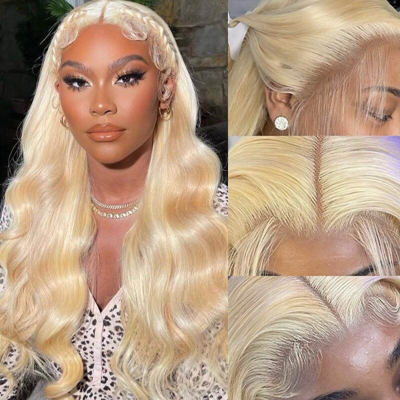 613 Blonde Body Wave Wig with 13x4 HD Transparent Lace Frontal - Human Hair Wig for Women - 12 / 150% - Lyvelle