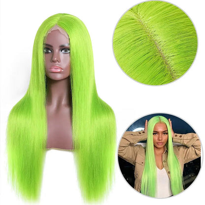 13X4 HD Lace Green Long Straight Wig for Fashion-Forward Women with Natural Hairline - 12 / 150% - Lyvelle