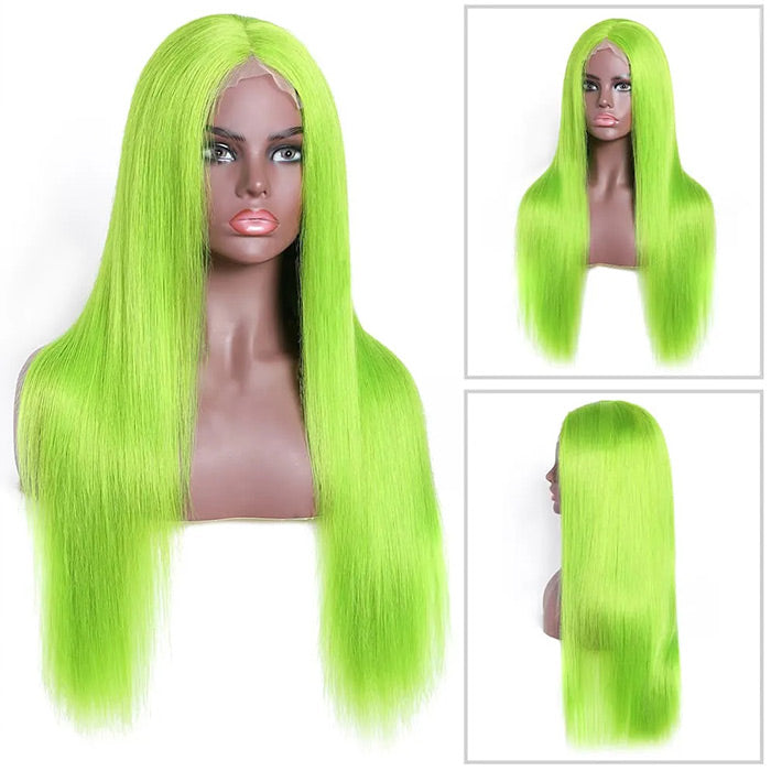 13X4 HD Lace Green Long Straight Wig for Fashion-Forward Women with Natural Hairline - 12 / 150% - Lyvelle