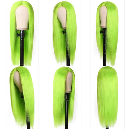 13X4 HD Lace Green Long Straight Wig for Fashion-Forward Women with Natural Hairline - 12 / 150% - Lyvelle