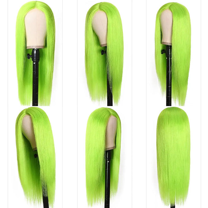 13X4 HD Lace Green Long Straight Wig for Fashion-Forward Women with Natural Hairline - 12 / 150% - Lyvelle