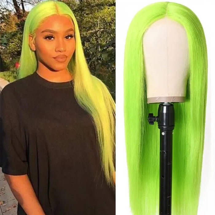 13X4 HD Lace Green Long Straight Wig for Fashion-Forward Women with Natural Hairline - 12 / 150% - Lyvelle