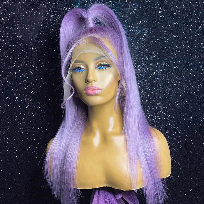 13x4 HD Lace Front Human Hair Wig in Purple with Baby Hair - Glueless Design - 12 / 150% / Straight - Lyvelle