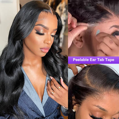 3D Body Wave 13x4 Pre-Bleached Lace Frontal Wig with Ear-to-Ear Coverage and Pre-Cut Lace for Ultimate Secure Fit - 18 / 13x4 Lace 220% Wig / No Baby Hair(40Pcs Free Ear Tape) - Lyvelle