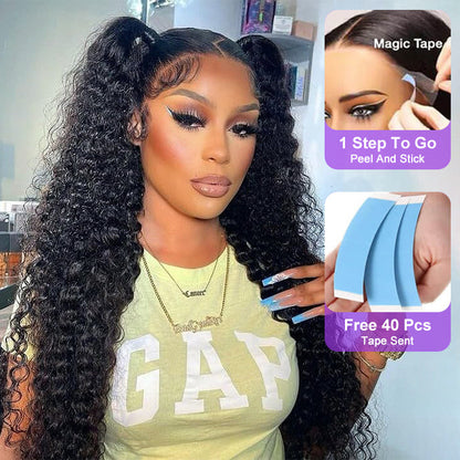 Realistic 13x4 HD Lace Front Wig - Deep Wave Human Hair with Skin-Like Finish, Invisible Bleached Knots, and Pre-Plucked Hairline - 12 / 13x4 Uncut HD Lace / 150% - Lyvelle