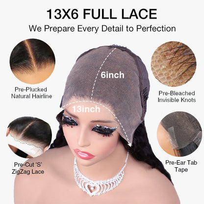 13x6 Lace Frontal Yaki Straight Pre-Cut & Pre-Plucked Ear-to-Ear Glueless Wig - 12 / 13x4 Lace / 150% - Lyvelle