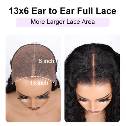 Realistic 13x4 HD Lace Front Wig - Deep Wave Human Hair with Skin-Like Finish, Invisible Bleached Knots, and Pre-Plucked Hairline - 12 / 13x4 Uncut HD Lace / 150% - Lyvelle