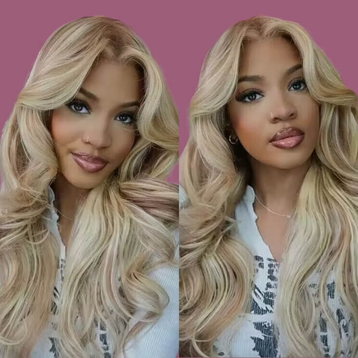 Barbie-Inspired Blonde Highlight Lace Front Wig #18/613 - HD Transparent 13x4/13x6 Human Hair Frontal Wig - 14 / 5x5 Pre Cut Glueless / Body Wave - Lyvelle