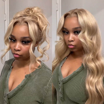 Barbie-Inspired Blonde Highlight Lace Front Wig #18/613 - HD Transparent 13x4/13x6 Human Hair Frontal Wig - 14 / 5x5 Pre Cut Glueless / Body Wave - Lyvelle