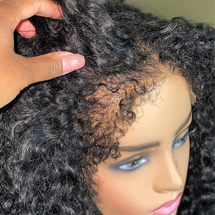 Curly 4C Edges Lace Front Bob Wig - Glueless Human Hair with Pre-Plucked Hairline - 12 / 8x5 Pre Cut Lace / Natural 150% - Lyvelle