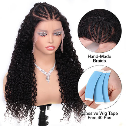 Curly Pre-Braided 13x6 Lace Front Wig - Full Lace, Pre-Bleached & Pre-Plucked - 18 / Yes / 150% - Lyvelle