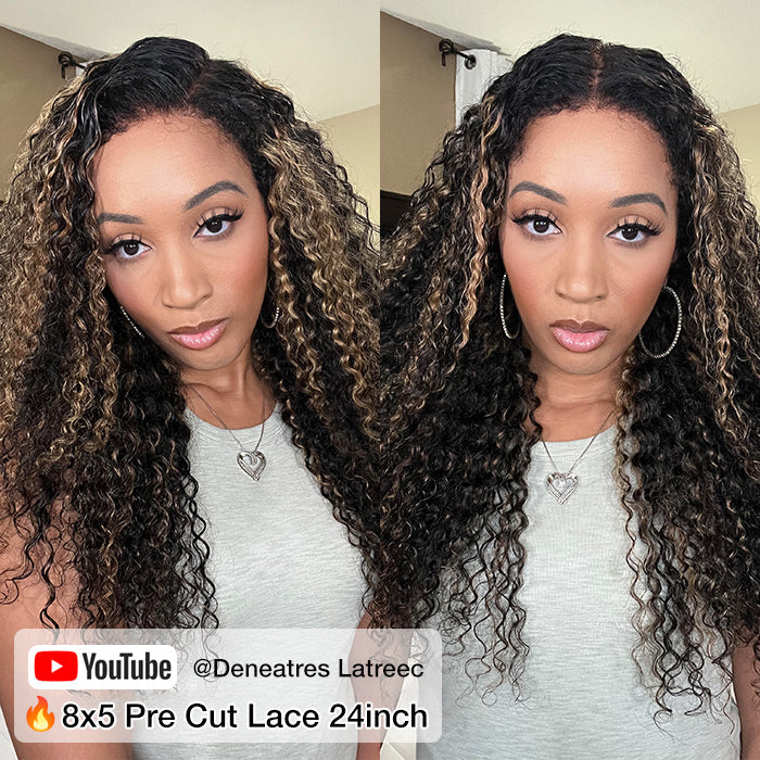 HD Lace Front Curly Wig with Pre-Bleached Knots - 4C Edges, Glueless, Ready to Wear - 12 / 🔥8x5 Pre Cut Lace - Lyvelle