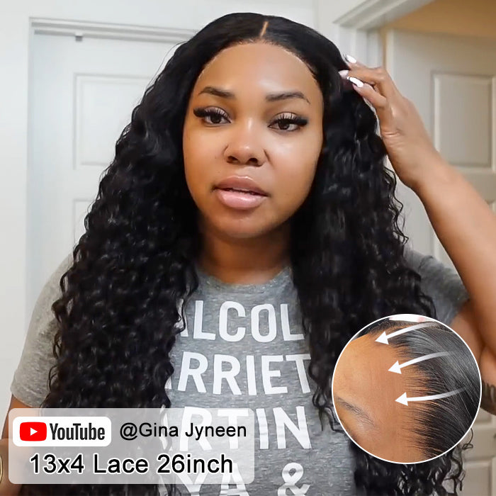 Realistic 13x4 HD Lace Front Wig - Deep Wave Human Hair with Skin-Like Finish, Invisible Bleached Knots, and Pre-Plucked Hairline - 12 / 13x4 Uncut HD Lace / 150% - Lyvelle