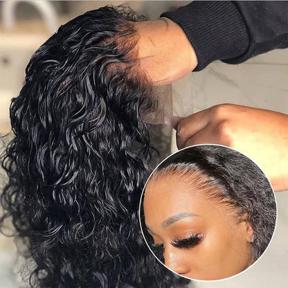 100% Human Hair Water Wave Short Bob Lace Front Wig - 13x4 Pre-Plucked and Glueless - 10 / 13x4 Lace / 150% - Lyvelle