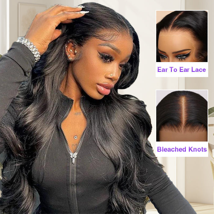 Pre-Curled Body Wave 13x4/13x6 HD Lace Frontal Glueless Wig with Invisible Small Knots - 16 / 13x4 Lace Ready Go / 150% - Lyvelle