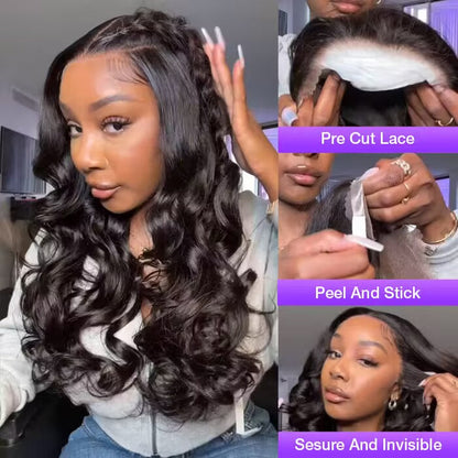 3D Body Wave 13x4 Pre-Bleached Lace Frontal Wig with Ear-to-Ear Coverage and Pre-Cut Lace for Ultimate Secure Fit - 18 / 13x4 Lace 220% Wig / No Baby Hair(40Pcs Free Ear Tape) - Lyvelle