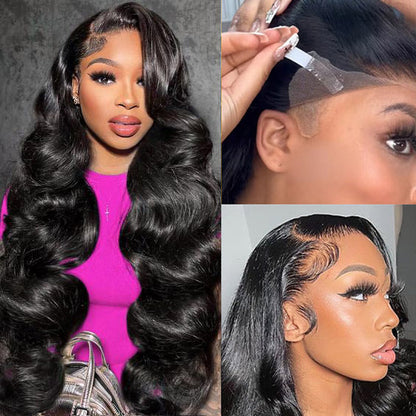 Glueless 13x6 Pre-Cut Lace Frontal Wig - Super Secure 3D Body Wave, Real Ear-to-Ear Fit - 18 / 13x4 Pre-All Wig / 150% - Lyvelle