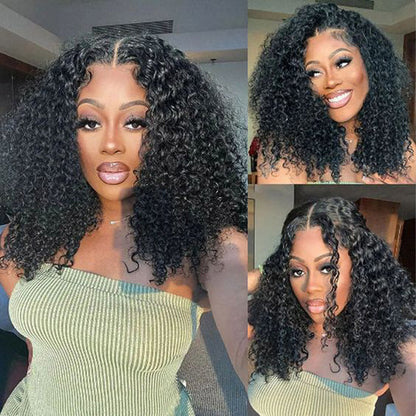 100% Human Hair Curly Short Bob Wig - Pre-Plucked Glueless Lace Front - 10 / 4x4 Lace / 150% - Lyvelle