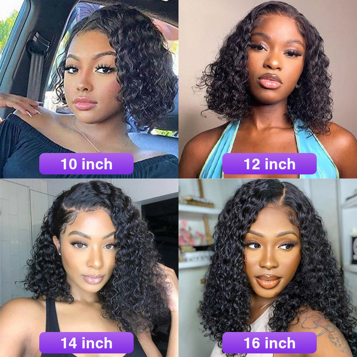 HD Lace Front Bob Wig with Deep Wave – Pre-Plucked Human Hair Wigs for Women - 10 / 4x4 Lace / 150% - Lyvelle