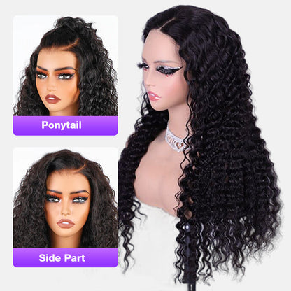 13x6 Glueless Deep Wave Lace Frontal Wig - Pre-Cut Ear-to-Ear Lace - 12 / 13x4 Pre-All Wig / 150% - Lyvelle