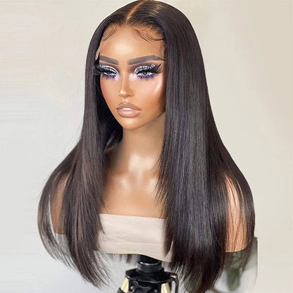 Beautiful Layered Cut Pre-Plucked Glueless 13x4 Frontal Lace Wig - 100% Human Hair - 14 / Mid Part / 5x5 Lace 180% - Lyvelle