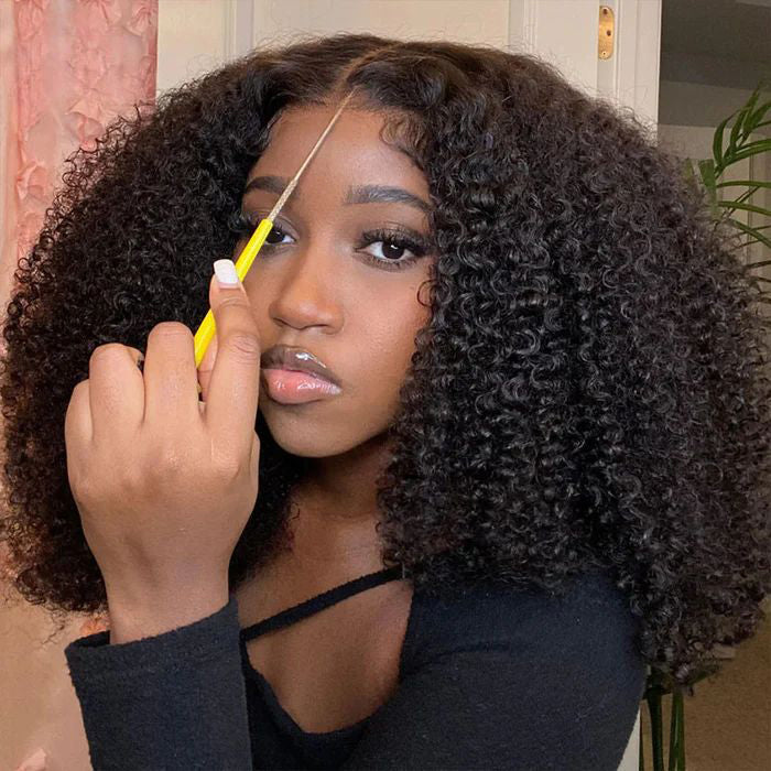 250% Density Curly HD Lace Front Wig - Pre-Bleached, Glueless, Ready to Wear Human Hair - 16 / 8x5 Lace Wear Go / 250% Same with Picture(what you see what you get) - Lyvelle